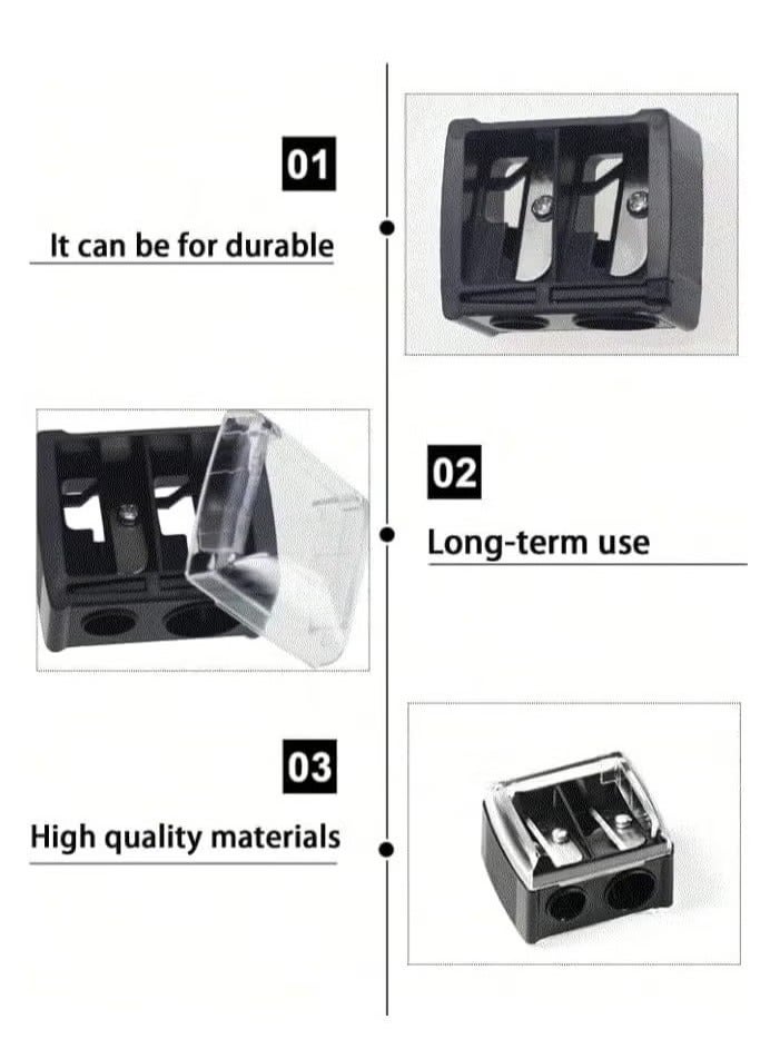 High-quality double makeup sharpener – a professional sharpening tool for cosmetic pencils (color may vary) - Image 2